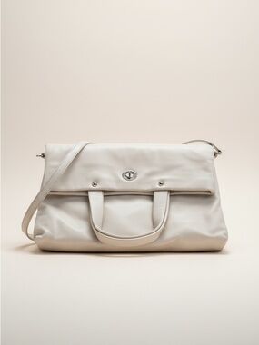 Kate Spade Marielly Ivory Leather Foldover Tote Crossbody NWT